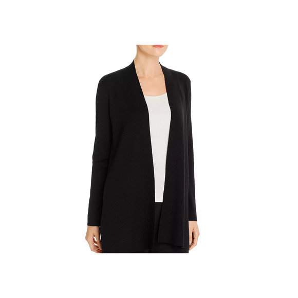 Eileen Fisher System Merino Wool Open-Front Cardigan Black Size XS - Picture 4 of 4